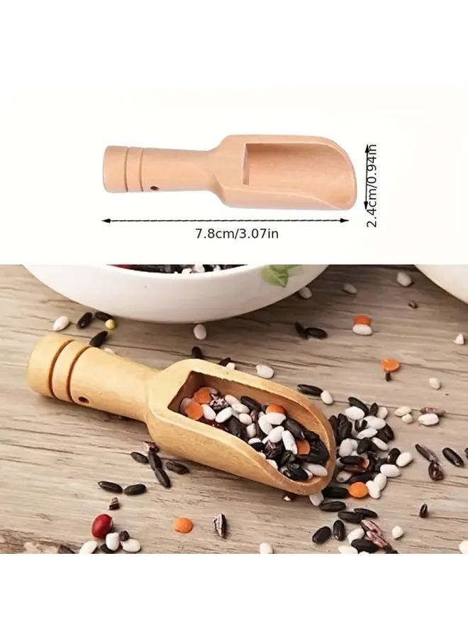 Bamboo Spoon 1pc Multi Purpose Mini Spatula Scoop for Baking Coffee Tea Spices Camping Travel - Image 4